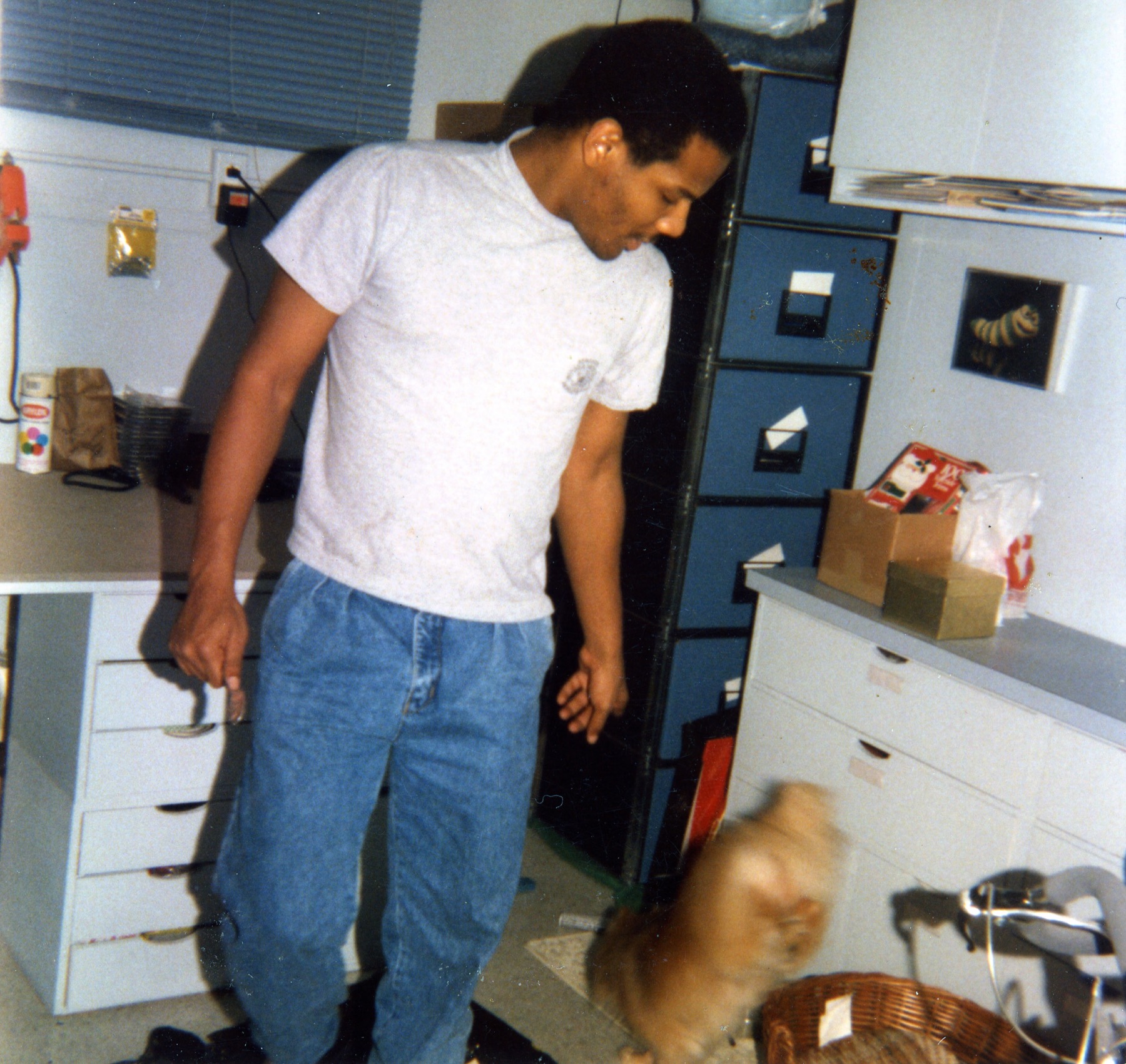 Kevin Clash in his early puppet workshop